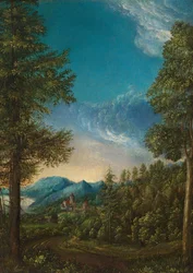 Landschaft mit Schloss, um 1525
