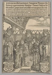 Kongress und Doppelhochzeit in Wien, Platte 23 aus Historische Szenen aus dem Leben von Kaiser Maximilian I. vom Triumphbogen
