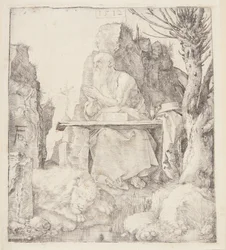 Der heilige Hieronymus bei einer beschnittenen Weide