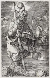 Der Heilige Christophorus, nach rechts schauend