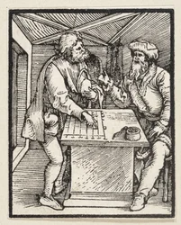 Der Reiche und sein Haushalter (aus: Postilla, 43 Holzschnitte)