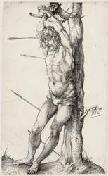 Der heilige Sebastian am Baum