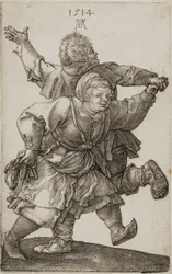 Bauernpaar tanzt