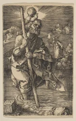 Heiliger Christophorus nach rechts blickend