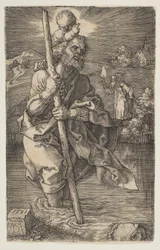 Der nach rechts gewandte heilige Christophorus