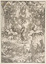 Johannes vor Gott und den Ältesten, aus Die Apokalypse