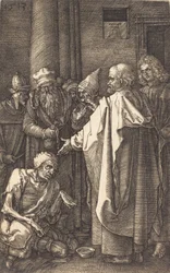 Heilung eines Lahmen durch die Heiligen Petrus und Johannes am Tempeltor, 1513