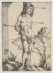 Heiliger Sebastian an die Säule gebunden, ca. 1499