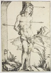 Der an eine Säule gefesselte heilige Sebastian (Bartsch 56)