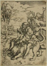 Samson kämpft mit dem Löwen