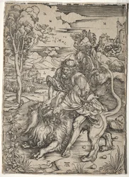 Samson tötet den Löwen