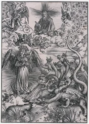Sonnenweib und der siebenköpfige Drache, IX. Figur, Blatt 11 der Folge "Die Apokalypse"