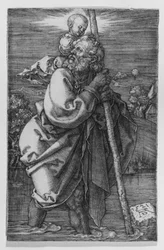 Der nach links gewandte heilige Christophorus