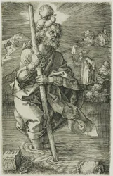 St. Christophorus nach rechts gewandt
