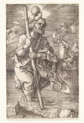 St. Christophorus nach rechts gewandt