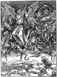 St. Michael kämpft mit dem Drachen
