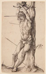 Der heilige Sebastian am Baum