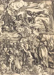 Die babylonische Hure, wahrscheinlich um 1496-1498