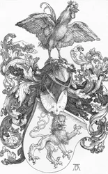 Das Wappen mit einem Löwen und einem Hahn, ca. 1502-1503, 1906