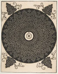 Der vierte Knoten. Verschlungener Rundel mit einem runden Medaillon in der Mitte, nach 1528