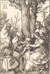 Die Heilige Familie mit Joachim und Anna unter einem Baum