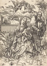 Die Heilige Familie mit den drei Hasen