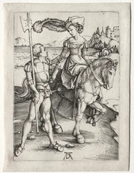 Die Dame reitet und der Landsknecht, ca. 1497
