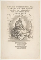 Die Madonna auf der Mondsichel, Frontispiz zu Das Leben der Jungfrau, ca. 1511