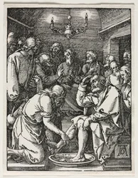 Die Kleine Passion: Christus wäscht St. Petrus die Füße