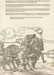 Der Triumphwagen von Maximilian I Der große Triumphwagen [Platte 5 von 8], 1523 lateinische Ausgabe