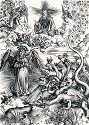 Die Frau, mit der Sonne bekleidet, und der siebenköpfige Drache, 1498