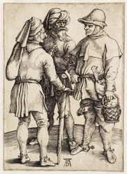 Drei Bauern im Gespräch