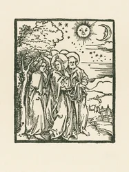 Christus zeigt seinen Jüngern die Zeichen am Himmel