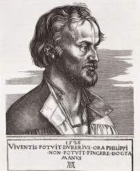 Philipp Melanchthon, genannt Schwarzerd (1497-1560). Theologe und Luthers Mitarbeiter (Stich)
