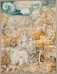 Madonna mit einer Vielzahl von Tieren