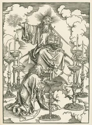Die Vision des Heiligen Johannes von Christus und den sieben Leuchtern. Die Offenbarung des Heiligen Johannes