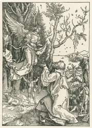 Der Engel bringt Joachim die Botschaft, um 1504