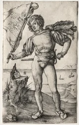 Der burgundische Standartenträger, ca. 1500 (Gravur)