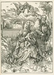 Die Heilige Familie mit drei Hasen, um 1497
