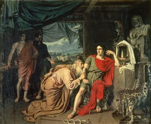 König Priamos bittet Achilleus um die Rückgabe von Hektors Leichnam, 1824