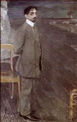 Porträt von Mikhail Kuzmin, 1910