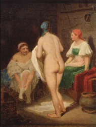 Im Dampfbad, Ende der 1820er Jahre