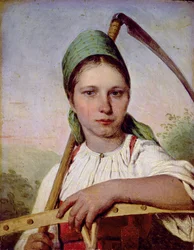 Bäuerin mit Sense und Rechen, ca. 1825