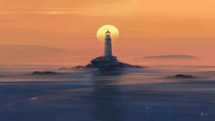 Goldener Leuchtturm Sonnenuntergang