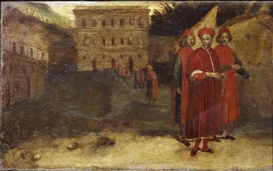 Luca Pitti, italienischer Bankier, vor seinem Palast (Palazzo Pitti)