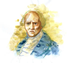 Charles Fourier (1772-1837) englischer Philosoph und Ökonom - Illustration von Alessandro Lonati