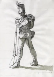 Erstes Kaiserreich (1804-1814 und 1815): Kostüm eines Infanteriesoldaten der Linieninfanterie der österreichisch-ungarischen Armee
