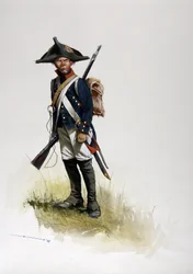 Erstes Kaiserreich (1804-1814 und 1815): Kanoniersoldat der großen französischen napoleonischen Armee Zeichnung von Alessandro Lonati