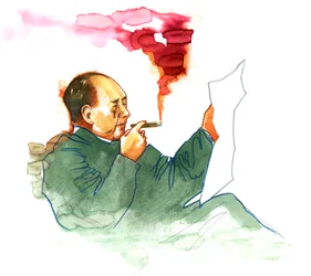 Porträt des chinesischen kommunistischen Revolutionärs und Gründers der Volksrepublik China Mao Zedong