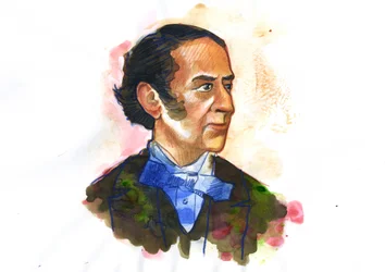 Porträt von Claude-Henri de Rouvroy, Comte de Saint-Simon (1760-1825), Philosoph und Ökonom - Illustration von Alessandro Lonati